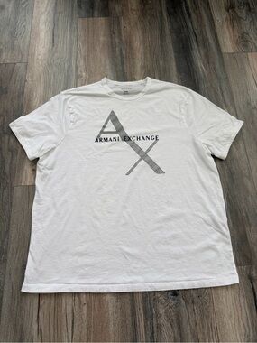 Armani Exchange White Logo Crew Neck T-Shirt men’s size XXL